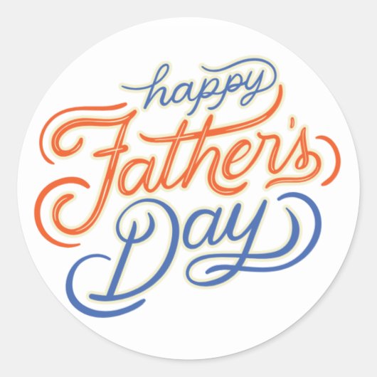 Happy Father's dayステッカー ラウンドシール (正面)