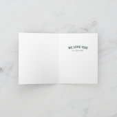 Happy Father's Dayスポーティな1枚の緑色 カード (内部)