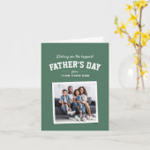 Happy Father's Dayスポーティな1枚の緑色 カード (黄色い花)