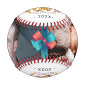 Happy Father's Dayタイポグラフィと家族の写真 野球ボール