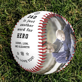 Happy Father's DayパパHero Photo Collage +名前 野球ボール