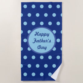 Happy Father's Dayビーチタオル（ネイビー&ソフトブルー） ビーチタオル