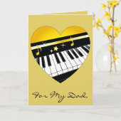 Happy Father's Dayピアノと音楽 カード (黄色い花)