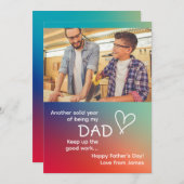 Happy Father's Dayフォトグラディエおもしろいント シーズンカード (正面/裏面)