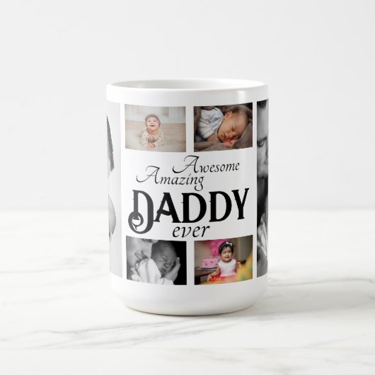 Happy Father's Dayフォトコラージコーヒーマグ コーヒーマグカップ (中央)