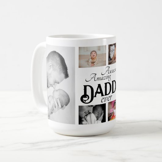 Happy Father's Dayフォトコラージコーヒーマグ コーヒーマグカップ (正面左)