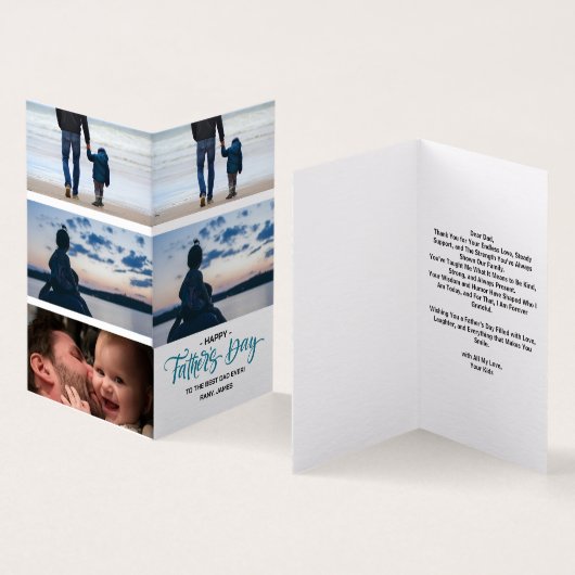 Happy Father's Dayフォトコラージュカード (内部&外部)