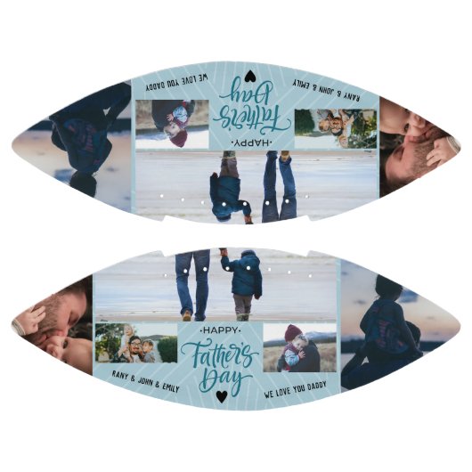 Happy Father's Dayフォトコラージュ名前をカスタムする アメリカンフットボール (パネル)