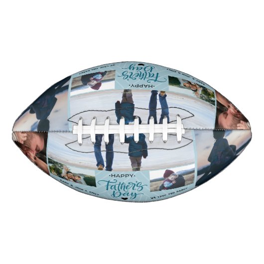 Happy Father's Dayフォトコラージュ名前をカスタムする アメリカンフットボール (正面)