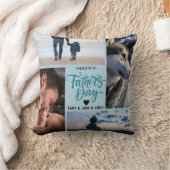 Happy Father's Dayフォトコラージュ名前をカスタムする クッション (ブランケット)