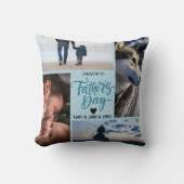 Happy Father's Dayフォトコラージュ名前をカスタムする クッション (正面)