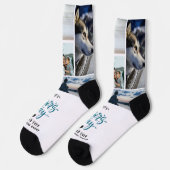 Happy Father's Dayフォトコラージュ名前をカスタムする ソックス (左)