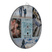 Happy Father's Dayフォトコラージュ名前をカスタムする ダーツボード (正面左)