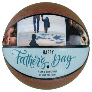 Happy Father's Dayフォトコラージュ名前をカスタムする バスケットボール