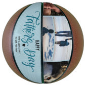 Happy Father's Dayフォトコラージュ名前をカスタムする バスケットボール (縦)