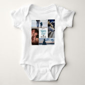 Happy Father's Dayフォトコラージュ名前をカスタムする ベビーボディスーツ (正面)