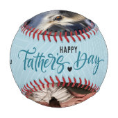 Happy Father's Dayフォトコラージュ名前をカスタムする 野球ボール (裏面)