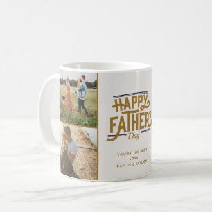 Happy Father's Dayフォトコラージュ コーヒーマグカップ