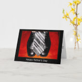 Happy Father's Dayブラックシューズ&タイ カード (黄色い花)