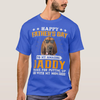 Happy Father's Dayブラッドハウンド犬のパパプレゼント Tシャツ