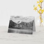 Happy Father's Day夫マウンテンレイク写真 カード (黄色い花)