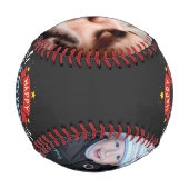 Happy Father's Day家族の写真 – 黒 野球ボール (裏面)