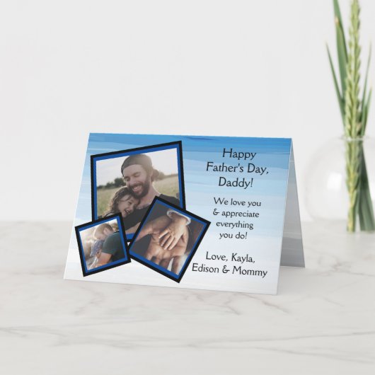 Happy Father's Day家族写真 カード (正面)