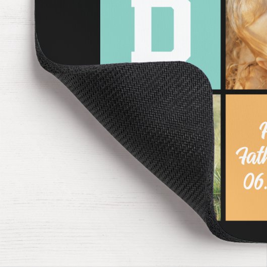 Happy Father's Day新しい父の家族の写真コラージュ マウスパッド (コーナー)