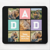Happy Father's Day新しい父の家族の写真コラージュ マウスパッド (正面)