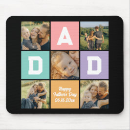 Happy Father's Day新しい父の家族の写真コラージュ マウスパッド