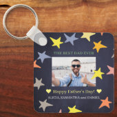 Happy Father's Day最高のパパ写真 キーホルダー (正面)