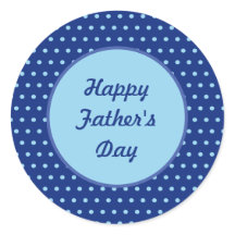 Happy Father's Day水玉模様ラウンドステッカー(Navy)
