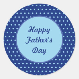 Happy Father's Day水玉模様ラウンドステッカー(Navy) ラウンドシール