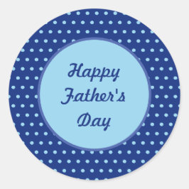 Happy Father's Day水玉模様ラウンドステッカー(Navy) ラウンドシール