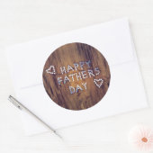 Happy Father's Day爪、 ネイルon Wood Graphic ラウンドシール (封筒)