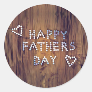 Happy Father's Day爪、 ネイルon Wood Graphic ラウンドシール
