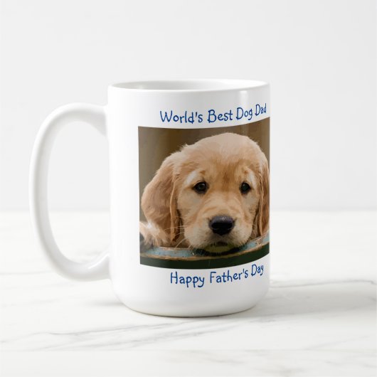 Happy Father's Day – ドッグ最高のパパブルーペットの写真 コーヒーマグカップ (左)