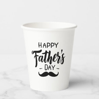 Happy Father's Day – 口ひげお祝いアート 紙コップ
