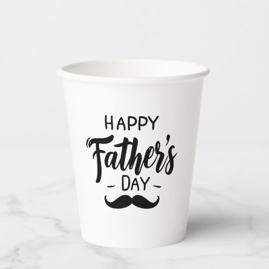 Happy Father's Day – 口ひげお祝いアート 紙コップ (正面)