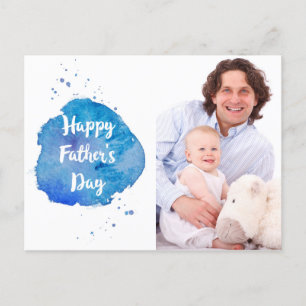 Happy Father's Day 水カラスプラッシュカスタム写真 ポストカード