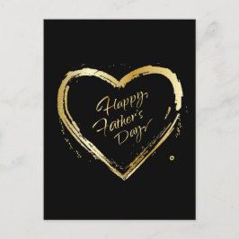 Happy Father's Day! 高級感のあるゴールドのハートのカリグラフィー シーズンポストカード