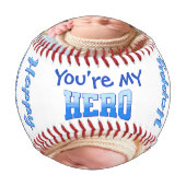 Happy Father's Day 2パーソナライズされた写真 野球ボール (裏面)