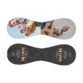 Happy Father's Day & 2 Photos Collage パーソナライズされた 野球ボール (パネル)