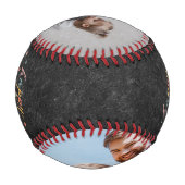 Happy Father's Day & 2 Photos Collage パーソナライズされた 野球ボール (裏面)