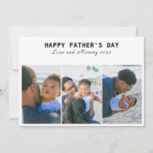 Happy Father's Day 3 Photo Collageホリデーカード 招待状 (正面)