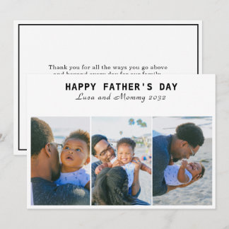 Happy Father's Day 3 Photo Collageホリデーカード 招待状