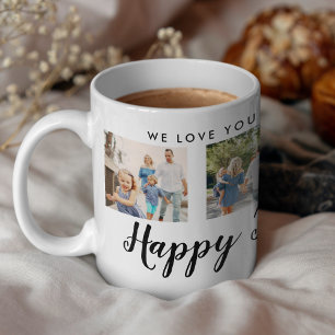 Happy Father's Day 4フォトカスタムメッセージ コーヒーマグカップ