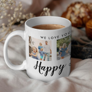 Happy Father's Day 4フォトカスタムメッセージ コーヒーマグカップ