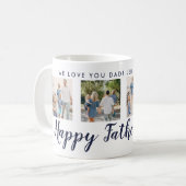 Happy Father's Day 4 Photo カスタム Navy Message コーヒーマグカップ (正面左)