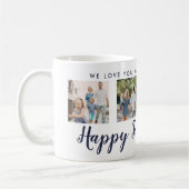Happy Father's Day 4 Photo カスタム Navy Message コーヒーマグカップ (左)